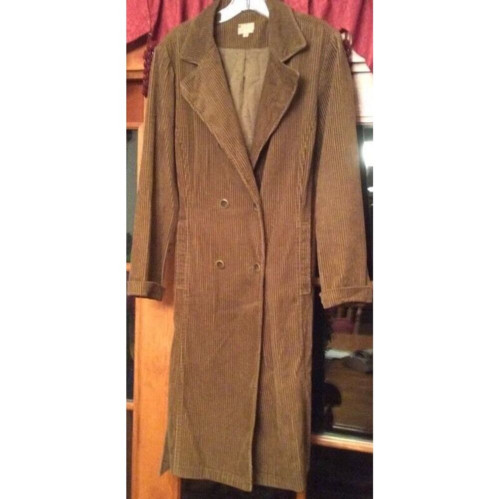 Vintage Womens Jackpot Light Green Corderouy Jacket With Sash Belt